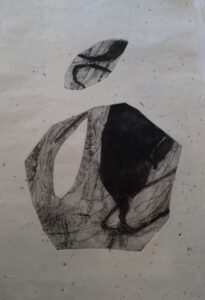 fragement, 50x70cm, collagraphie, Sun-Hee Lee