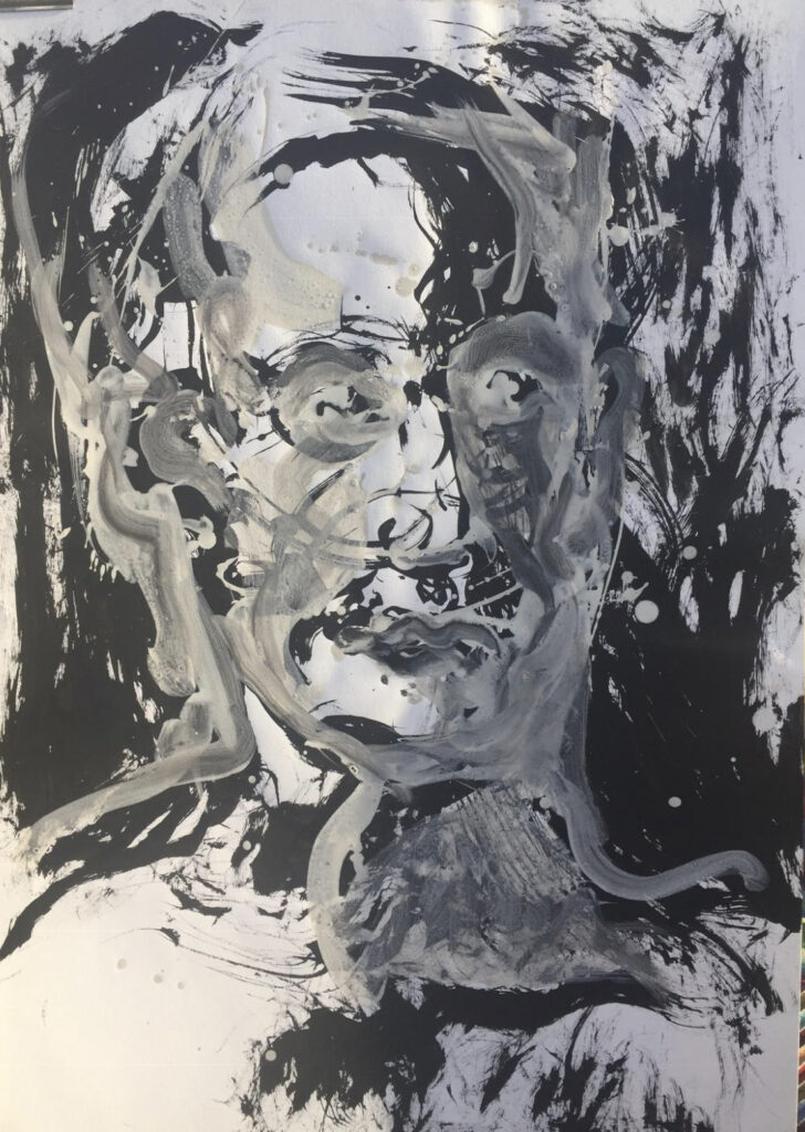 Tête (partie d’une série) 2011 L’encre, détrempe 80x120cm