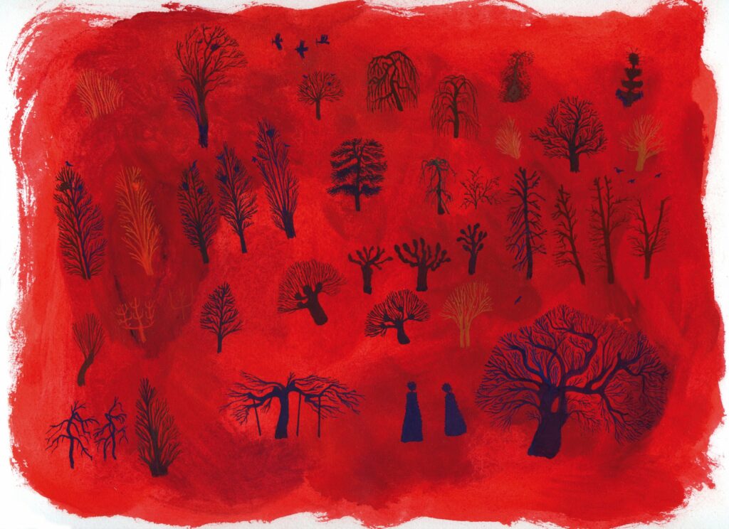 La fôret rouge 2014 Gouache 76 x 53